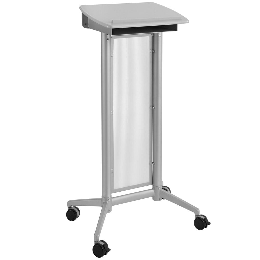 Safco 8912GR Impromptu Gray Mobile Steel Lectern