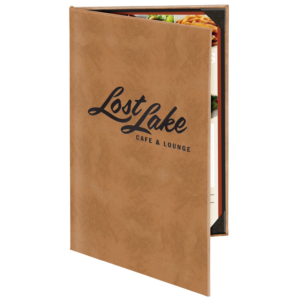 Menu Solutions K020A Kensington 5 1/2" x 8 1/2" Customizable 2 View Menu Cover