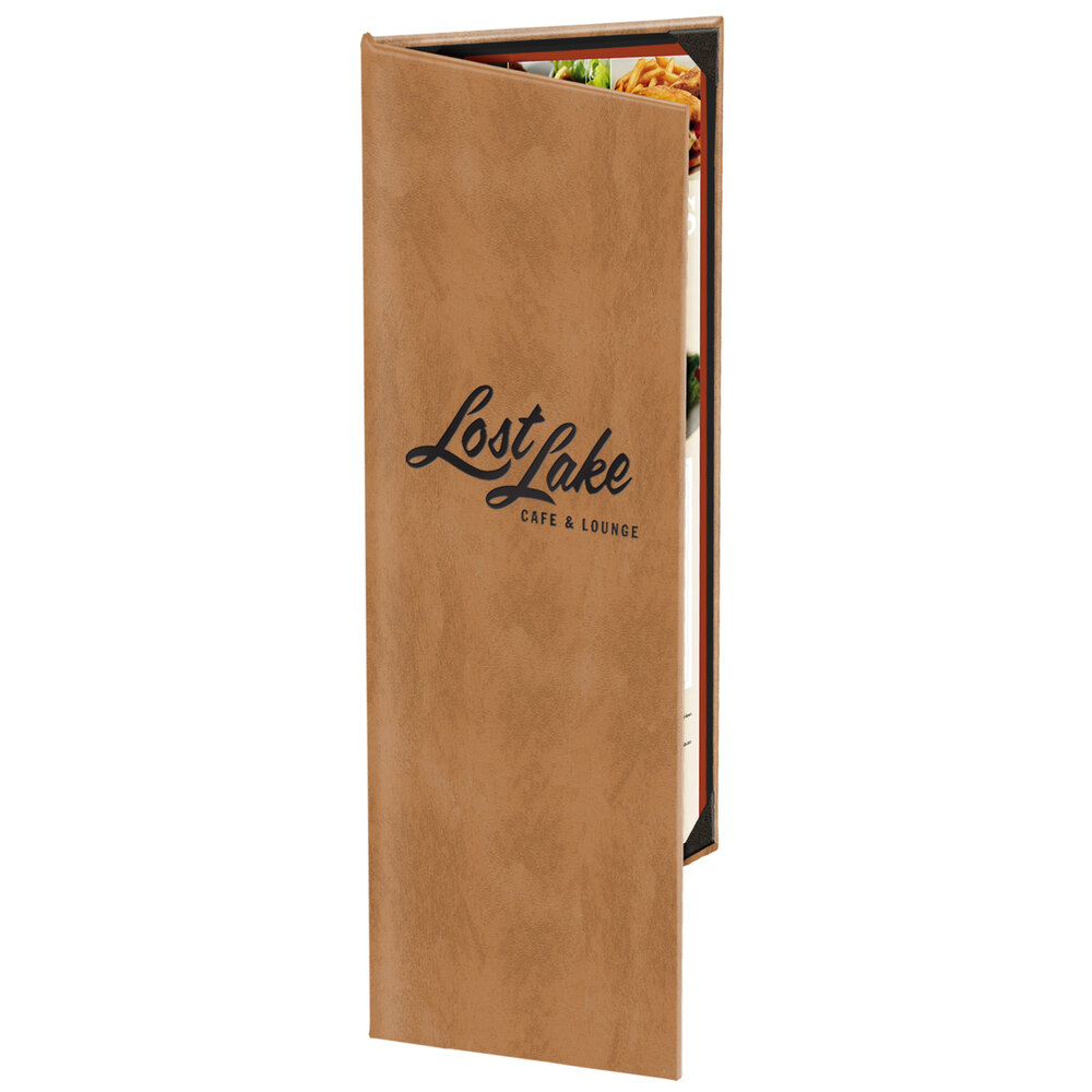 Menu Solutions K020BD Kensington 4 1/4" x 14" Customizable 2 View Menu Cover