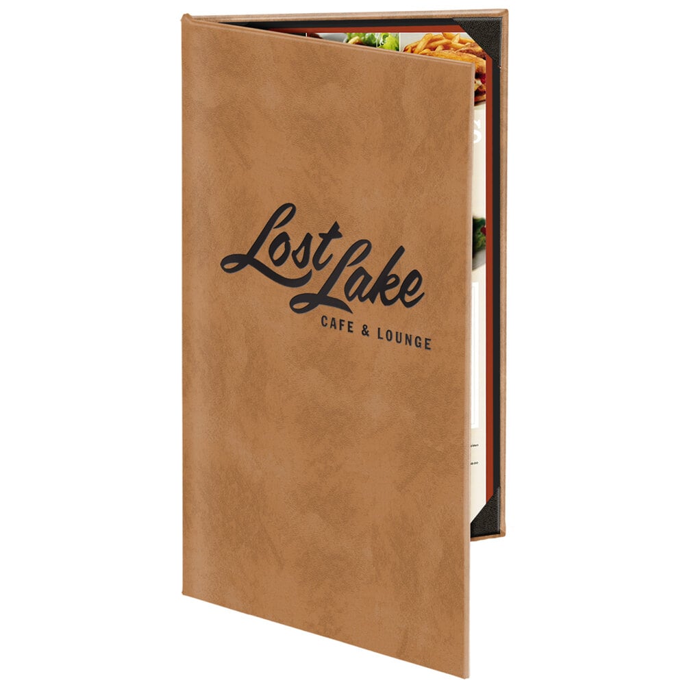 Menu Solutions K020B Kensington 5 1/2" x 11" Customizable 2 View Menu Cover