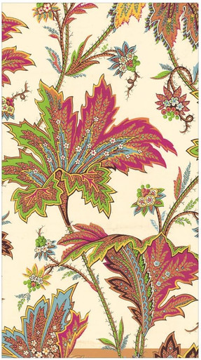 Caspari Paper Guest Towel Napkins, Paisley Leaves Ivory - 2 Packs (18760G)