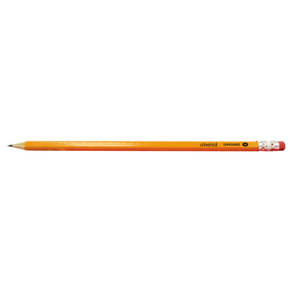 Universal UNV55402 Woodcase Yellow Barrel HB #2 Lead Pre-Sharpened Pencil  - 72/Pack