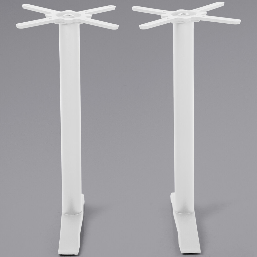 BFM Seating Bali Steel White Outdoor / Indoor Bar Height End Table Base Set - 2/Set