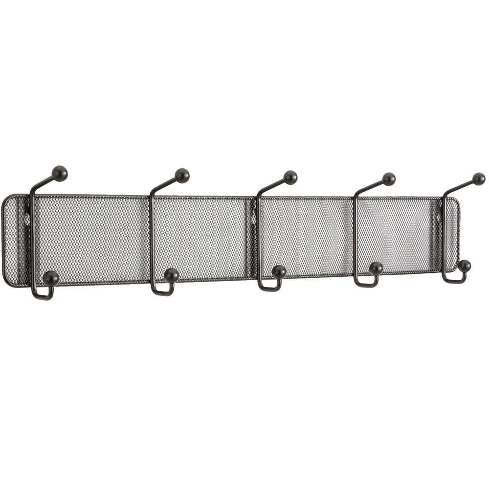 Safco 6403BL Onyx Steel Mesh Five-Peg Coat Hook / Wall Rack