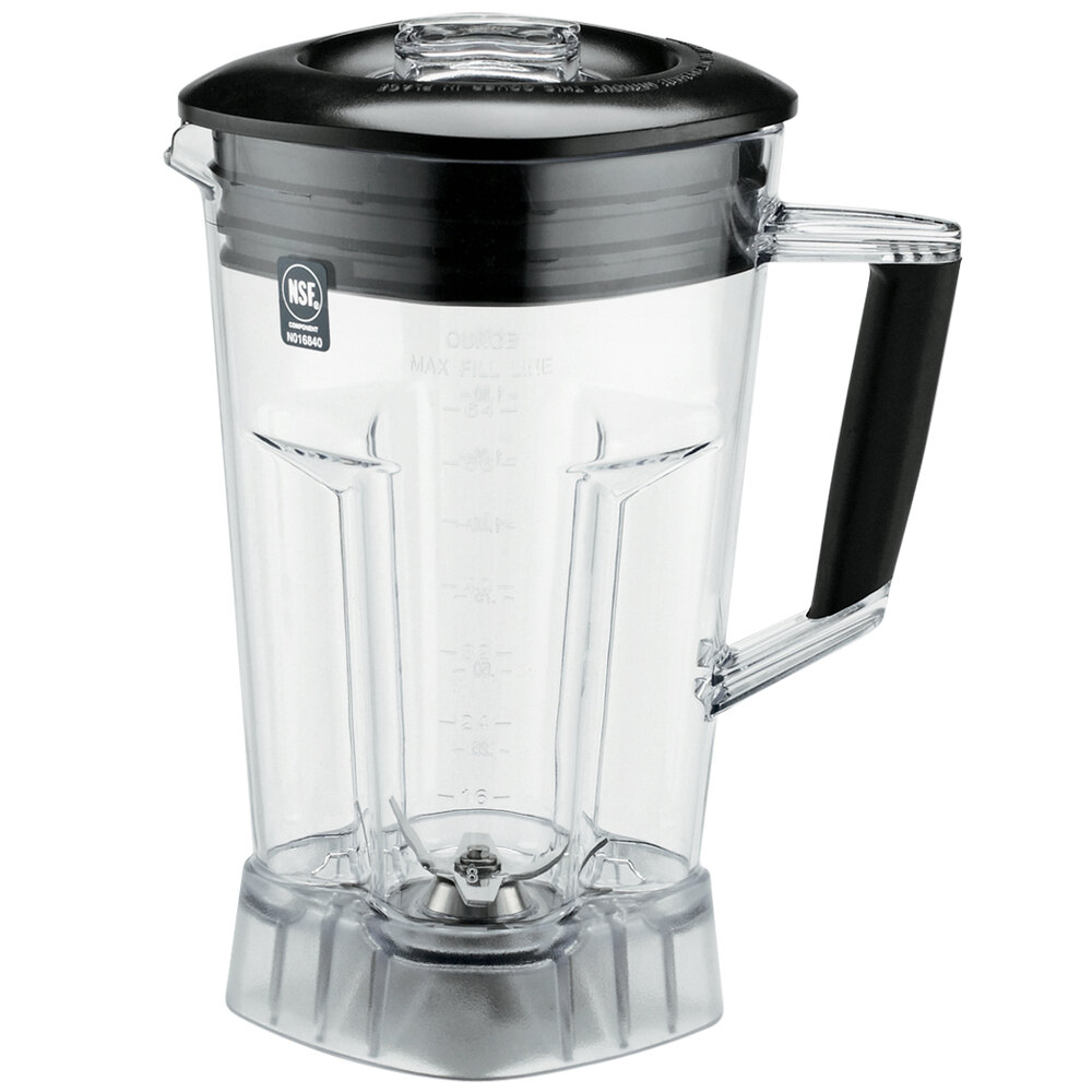 Waring CAC89 64 oz. Clear Copolyester Blender Jar with Blending Assembly and Lid for Commercial Blenders