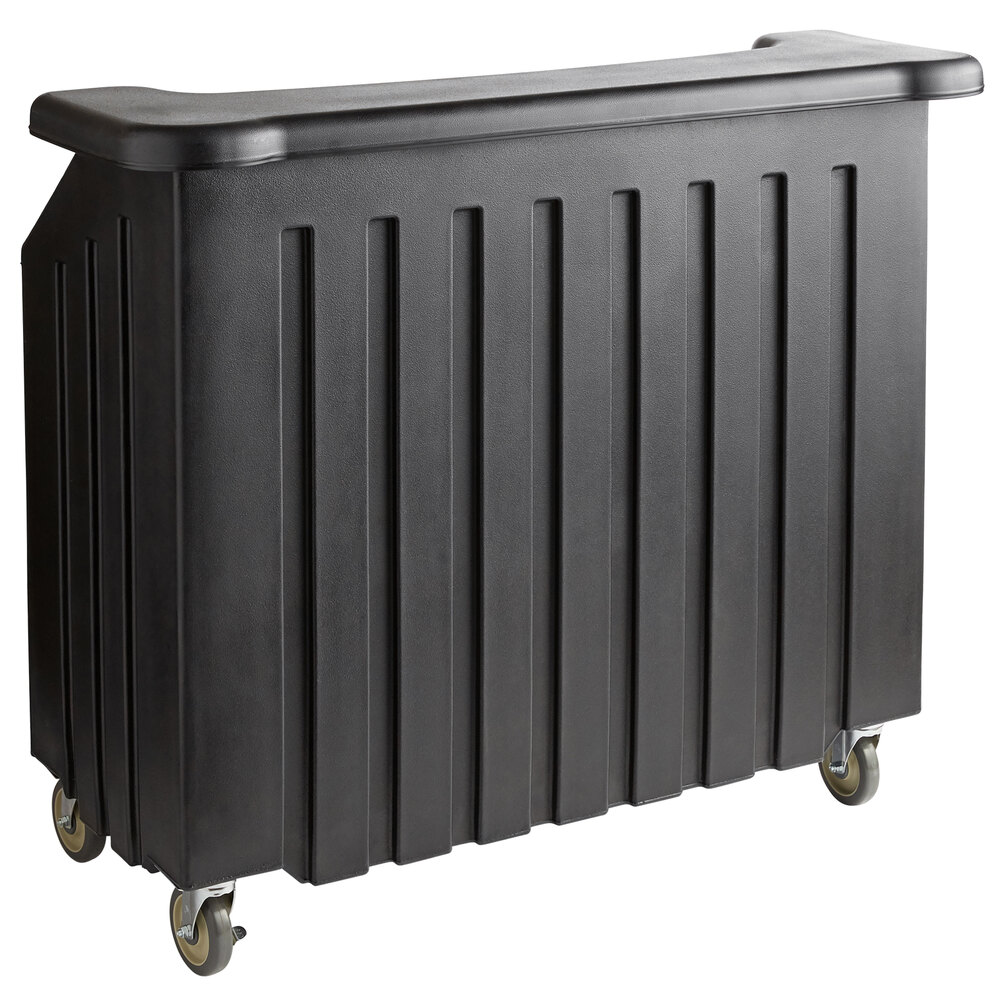 Cambro BAR540110 Cambar® Black 54" Portable Bar with 5-Bottle Speed Rail