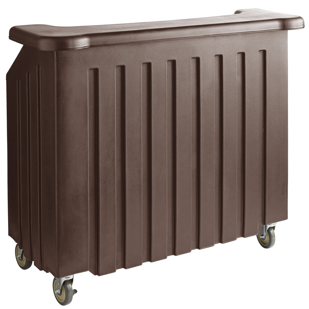 Cambro BAR540131 Cambar® Dark Brown 54" Portable Bar with 5-Bottle Speed Rail