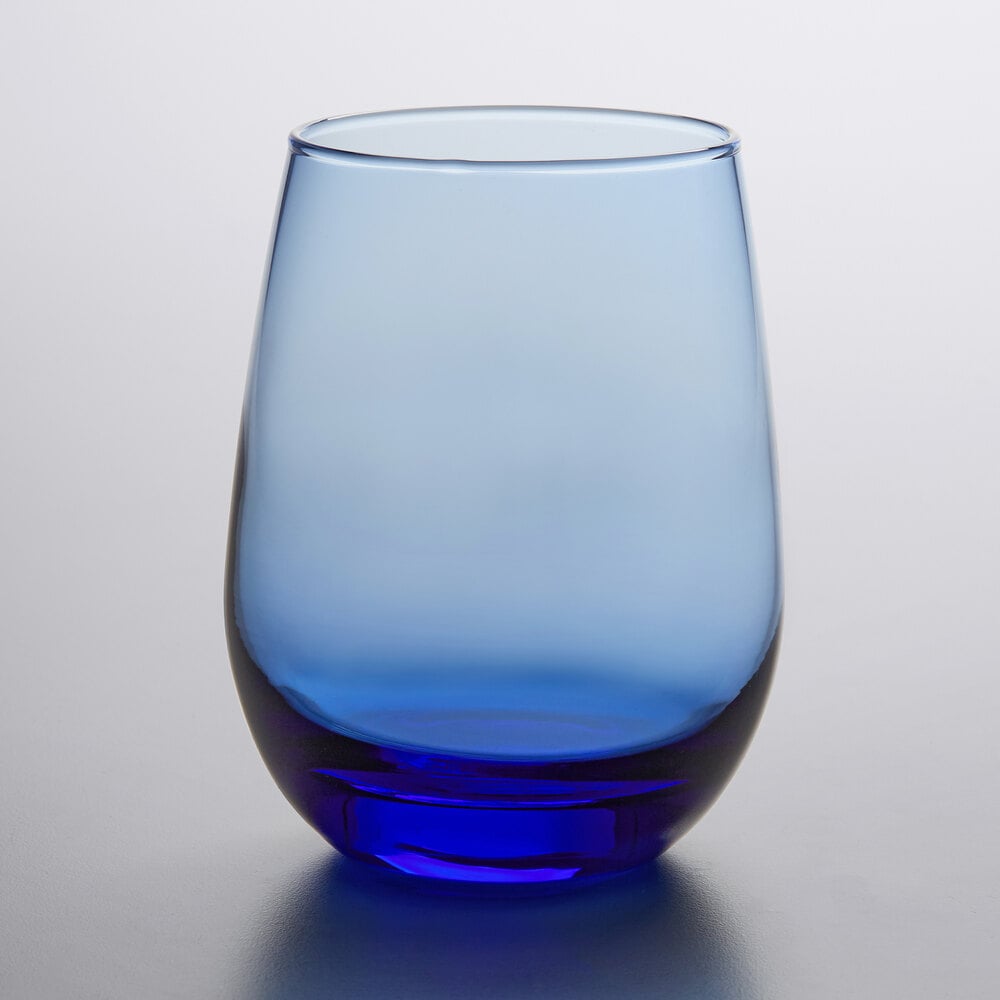 Libbey 231L 15.25 oz. Customizable Tidal Blue Stemless White Wine Glass - 12/Case