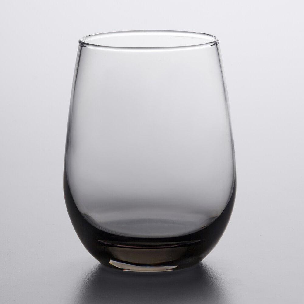 Libbey 231SM 15.25 oz. Customizable Moonstone Grey Stemless White Wine Glass - 12/Case