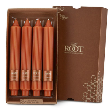 Root Grecian Collenette Candles 9", Rust - Box of 4 (1919)