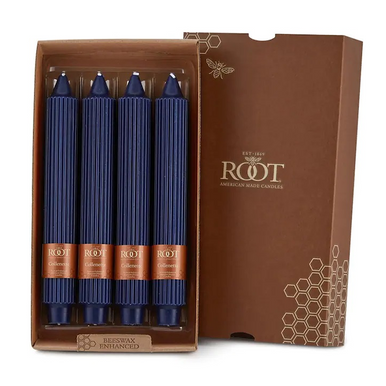 Root Grecian Collenette Candles 9", Abyss - Box of 4 (19220)