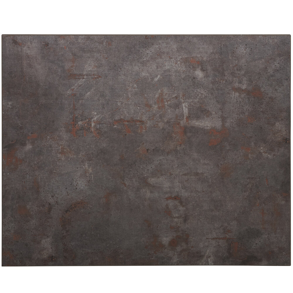 BFM Seating Relic Rustic Copper 24" x 30" Rectangular Melamine Table Top with Matching Edge