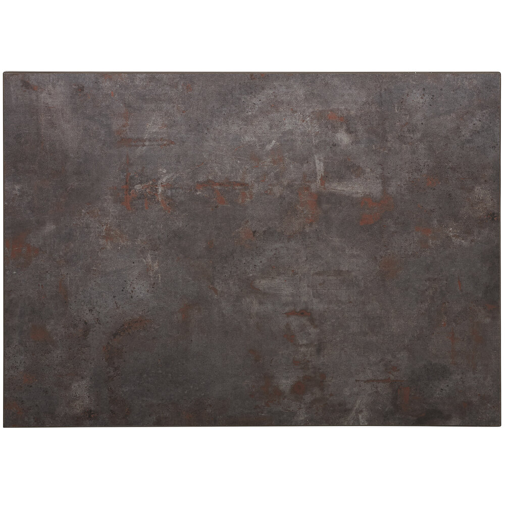 BFM Seating Relic Rustic Copper 30" x 42" Rectangular Melamine Table Top with Matching Edge