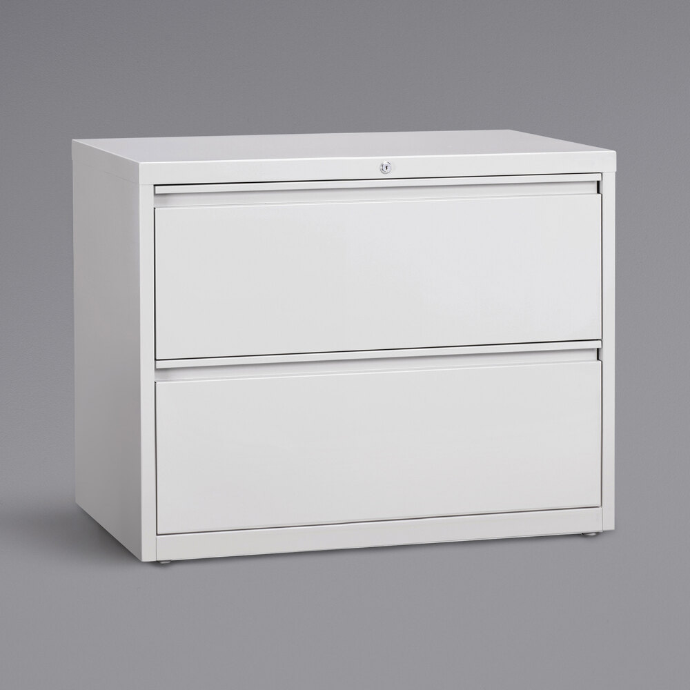 Hirsh Industries 23700 HL8000 Series White Two-Drawer Lateral File Cabinet - 36" x 18 5/8" x 27 3/4"