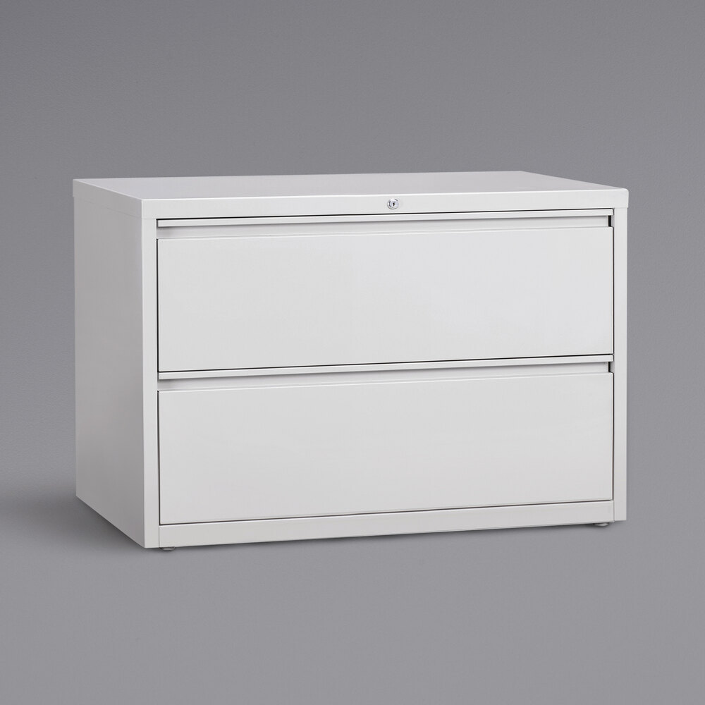 Hirsh Industries 23704 HL8000 Series White Two-Drawer Lateral File Cabinet - 42" x 18 5/8" x 27 3/4"
