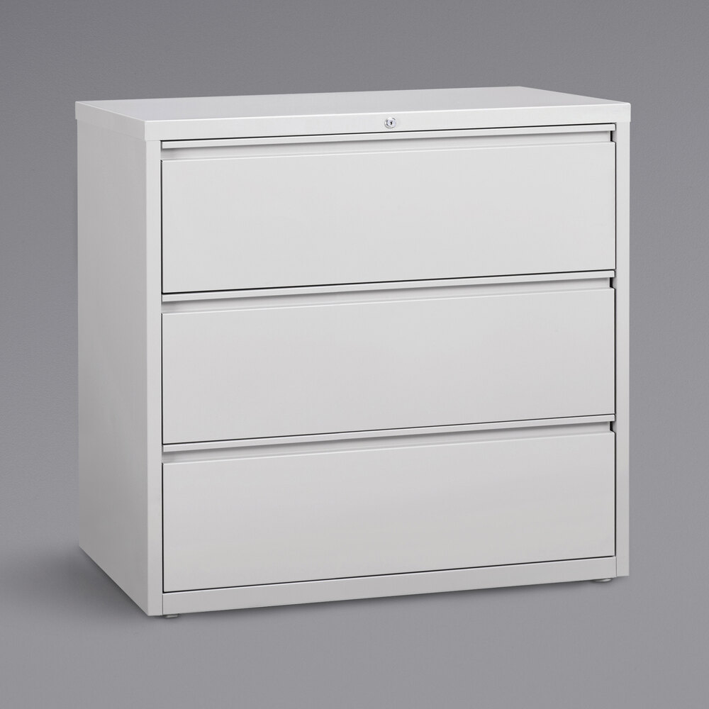 Hirsh Industries 23705 HL8000 Series White Three-Drawer Lateral File Cabinet - 42" x 18 5/8" x 40 1/4"