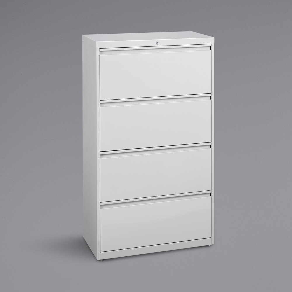 Hirsh Industries 23698 HL8000 Series White Four-Drawer Lateral File Cabinet - 30" x 18 5/8" x 52 1/2"