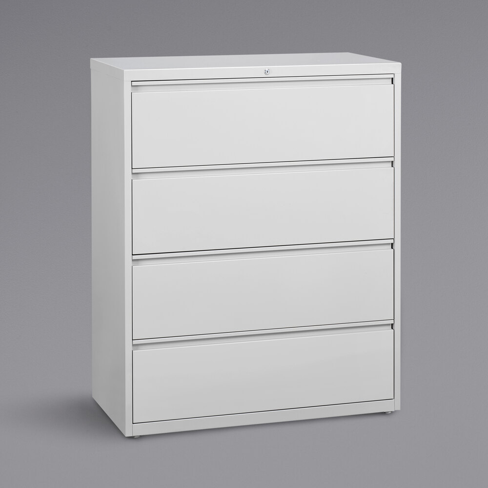 Hirsh Industries 23706 HL8000 Series White Four-Drawer Lateral File Cabinet - 42" x 18 5/8" x 52 1/2"