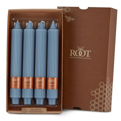 Root Grecian Collenette Candles 9", Williamsburg Blue - Box of 4 (19433)