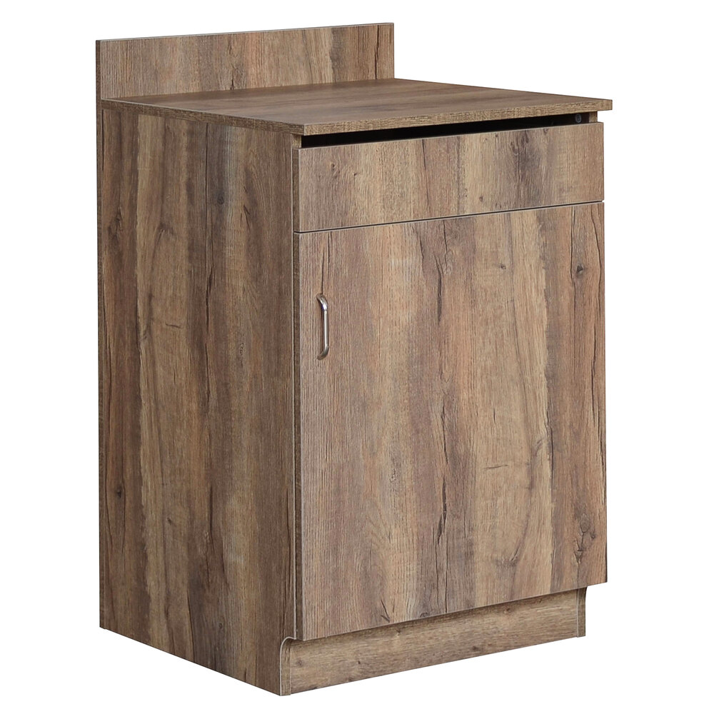 BFM Seating 24" Relic Knotty Pine Melamine Single Door Waitress Station