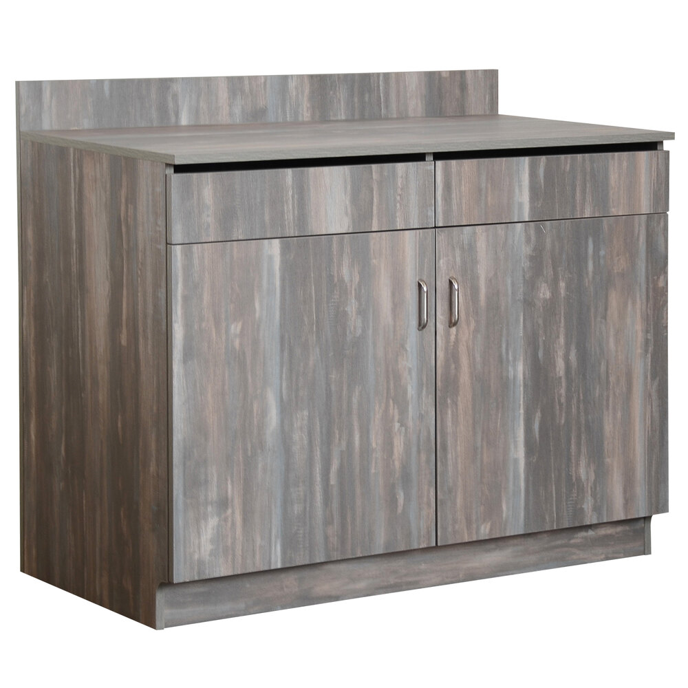 BFM Seating 47" Relic Chestnut Melamine Double Door Waitress Station