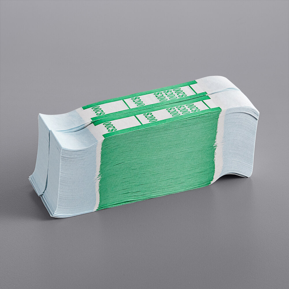 Green Self-Adhesive Currency Strap - $200 - 1,000/Case