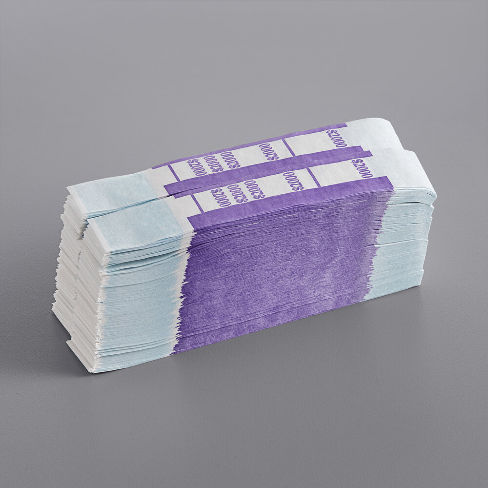 Violet Self-Adhesive Currency Strap - $2,000 - 1,000/Case
