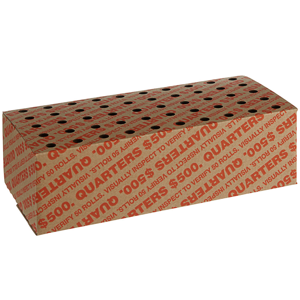 10 3/8" x 5" x 3 1/4" Coin Storage Box - $500, Quarters  - 50/Case