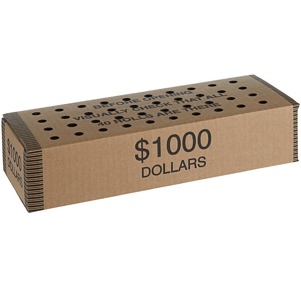 11 3/4" x 4 1/2" x 3" Coin Storage Box - $1000, Dollars  - 50/Case