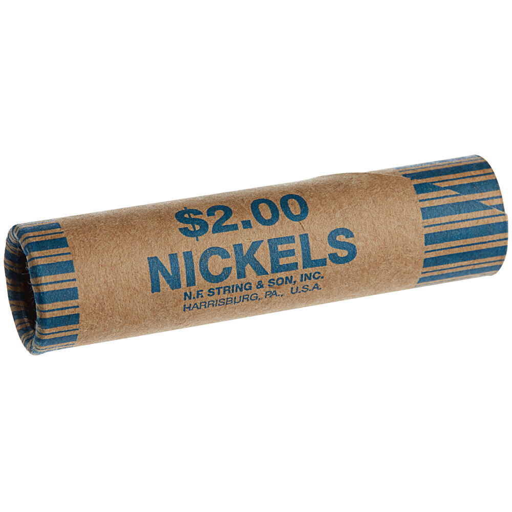 Preformed Coin Wrapper - $2, Nickels - 1,000/Case