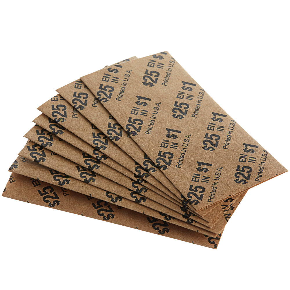 Pop-Open Flat Tubular Coin Wrapper - $25, Dollar Coins - 1,000/Case