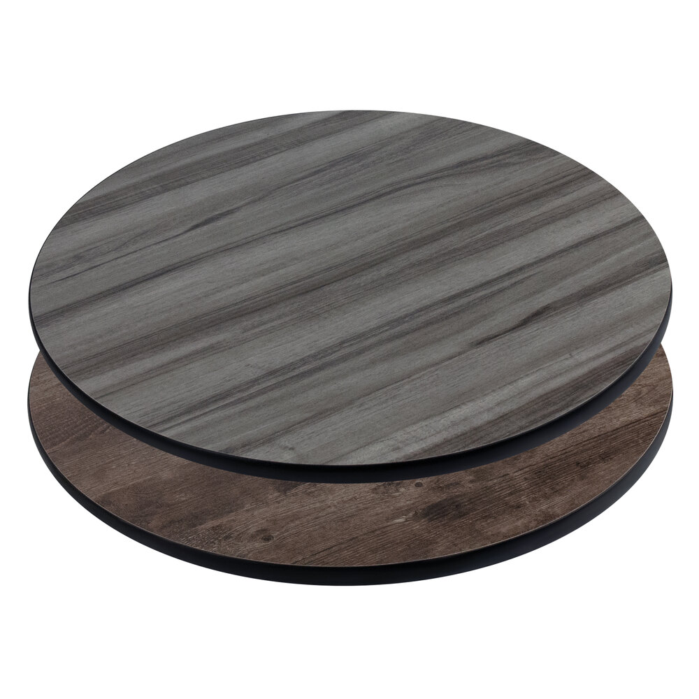 American Tables & Seating ADL30-GY/BN 30" Round Gray / Brown Reversible Laminate Table Top
