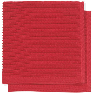 Now Designs Ripple Dishcloth, Red - Set of 2 (196212)