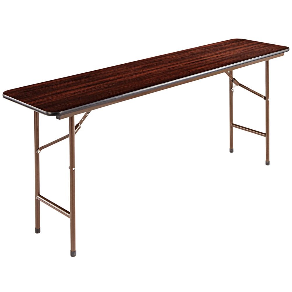 Alera ALEFT727218MY 18" x 72" Mahogany Melamine Folding Table