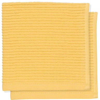 Now Designs Ripple Dishcloths, Lemon Yellow - Set of 2 (196535)