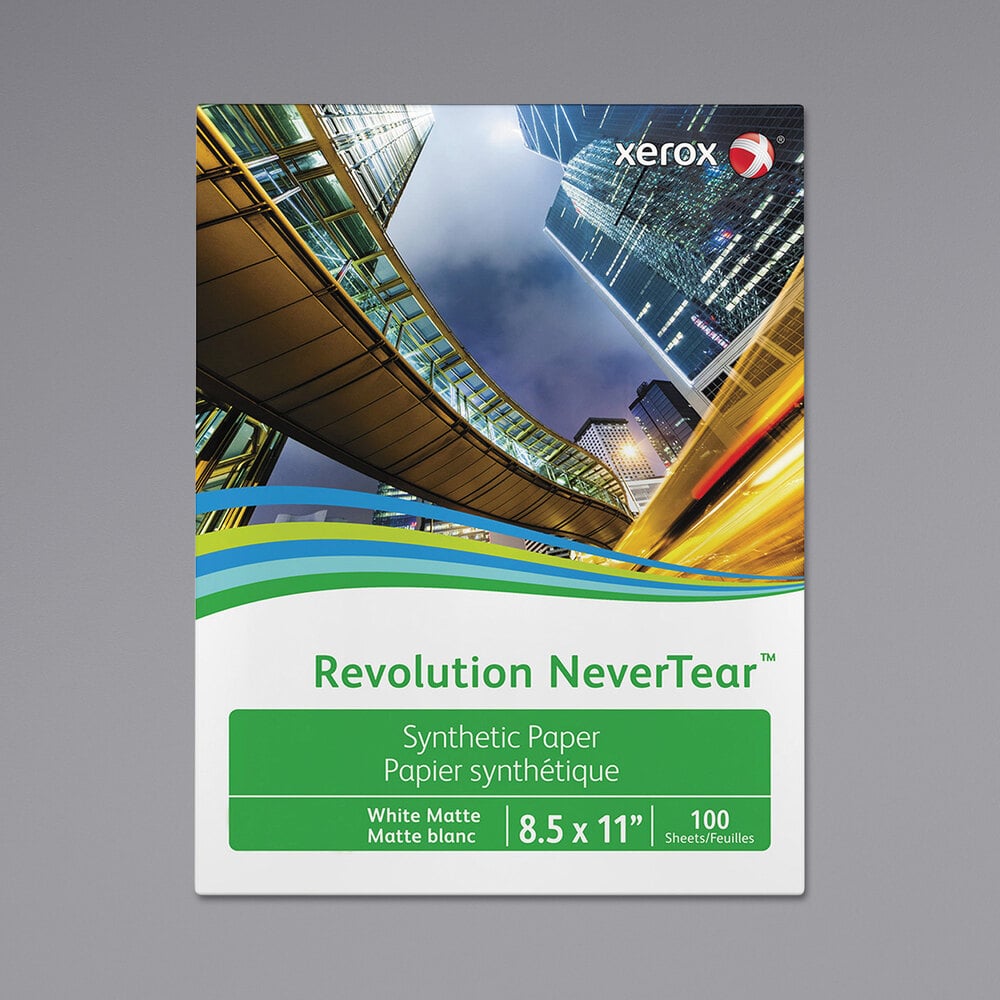 Xerox 3R20174 Revolution NeverTear 11" x 17" Smooth White Pack of Photo Paper - 100 Sheets