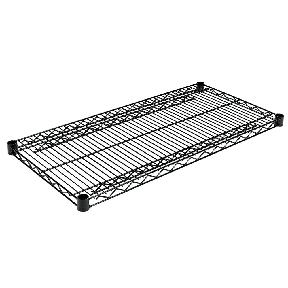 Alera ALESW583618BL 36" x 18" Black Industrial Wire Shelf - 2/Case