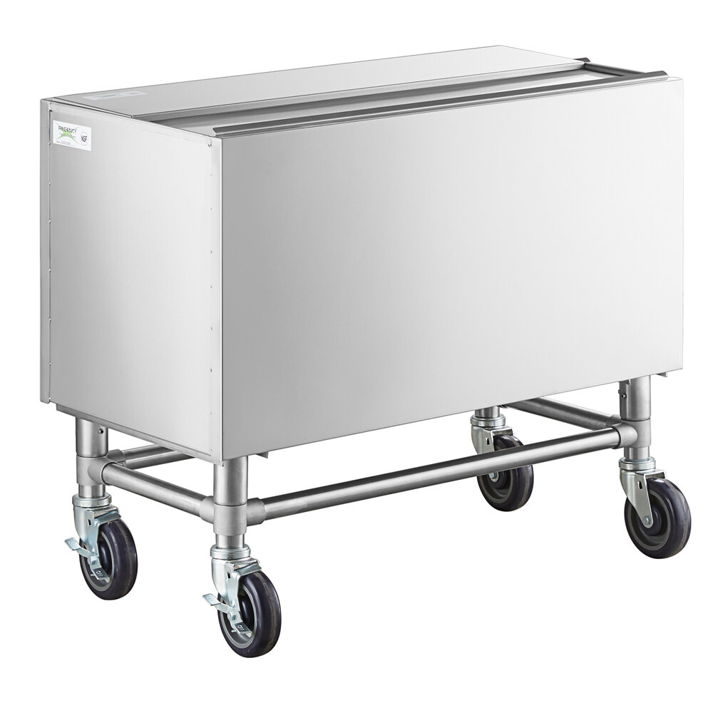 Regency 36" x 18" Stainless Steel Portable Ice Bin with Sliding Lid
