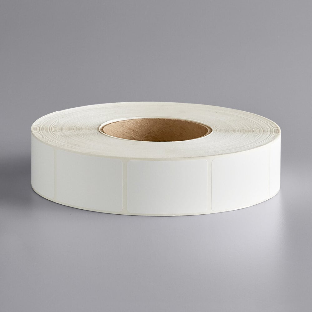 Lavex 1 1/2" x 2 1/4" Blank White Thermal Transfer Permanent Label - 2,500/Roll