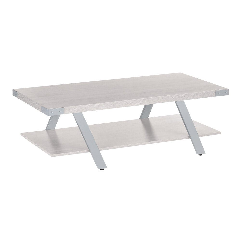 Safco MRCFTWAH Mirella 48" x 23 3/4" x 16" White Ash Coffee Table