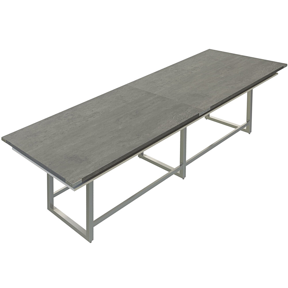 Safco MRH12SGY Mirella 12' Stone Gray Two-Tier Rectangular Standing Conference Table