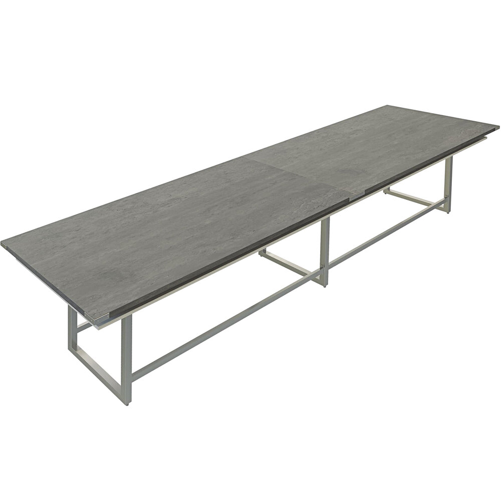 Safco MRH16SGY Mirella 16' Stone Gray Two-Tier Rectangular Standing Conference Table