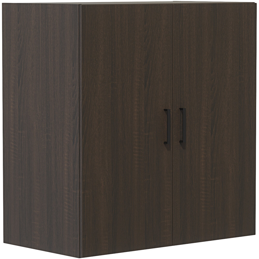 Safco MRWDCSTO Mirella 36" x 20" x 38" Southern Tobacco Display Cabinet with Wood Doors