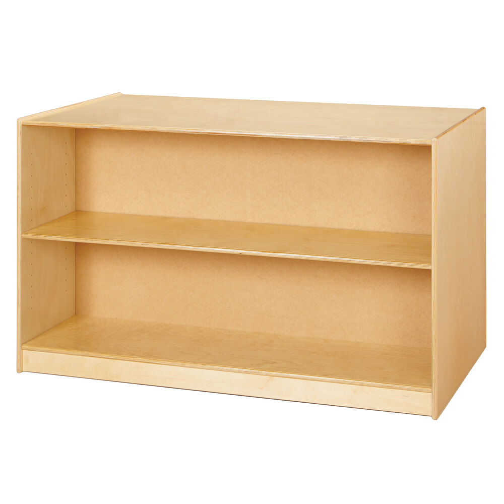 Jonti-Craft Baltic Birch 3091JC 48" x 28 1/2" x 29 1/2" Mobile 4-Section Double-Sided Wood Storage Island