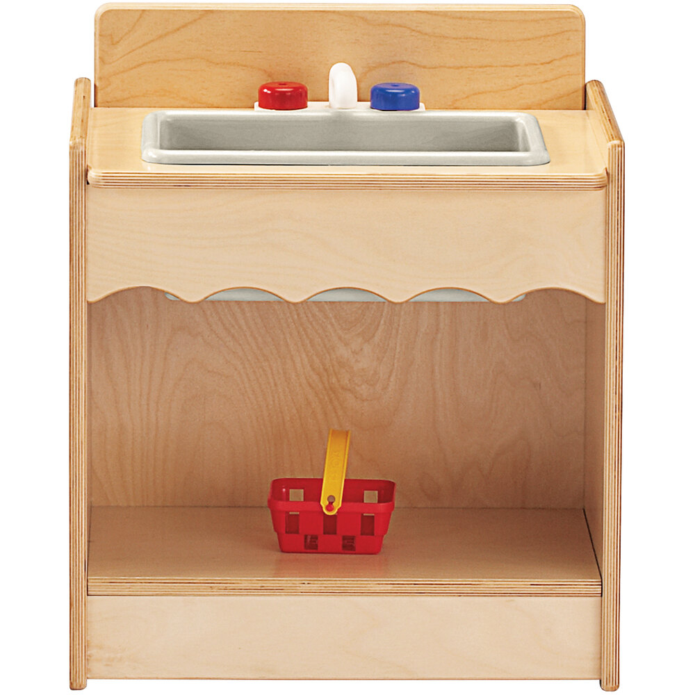 Jonti-Craft Baltic Birch 2078JC Toddler Contempo 18" x 13 1/2" x 21 1/2" Kitchen Sink