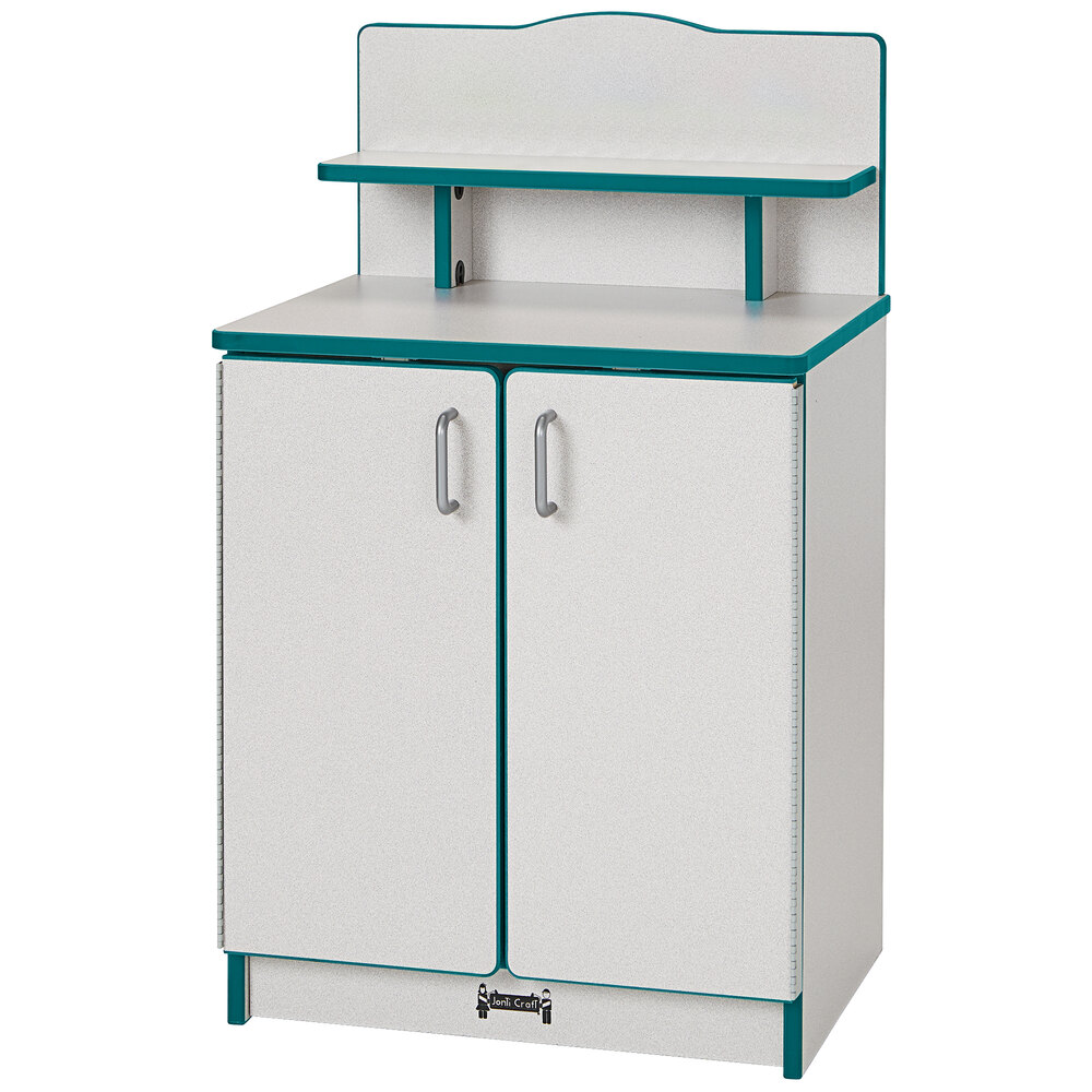 Rainbow Accents 2407JCWW005 Culinary Creations 20" x 15" x 33 1/2" Teal TRUEdge Freckled-Gray Kitchen Cupboard