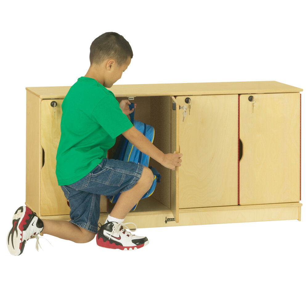 Jonti-Craft Baltic Birch 4688JC 48 1/2" x 15" x 24" Single Stack Stackable Locking Lockers
