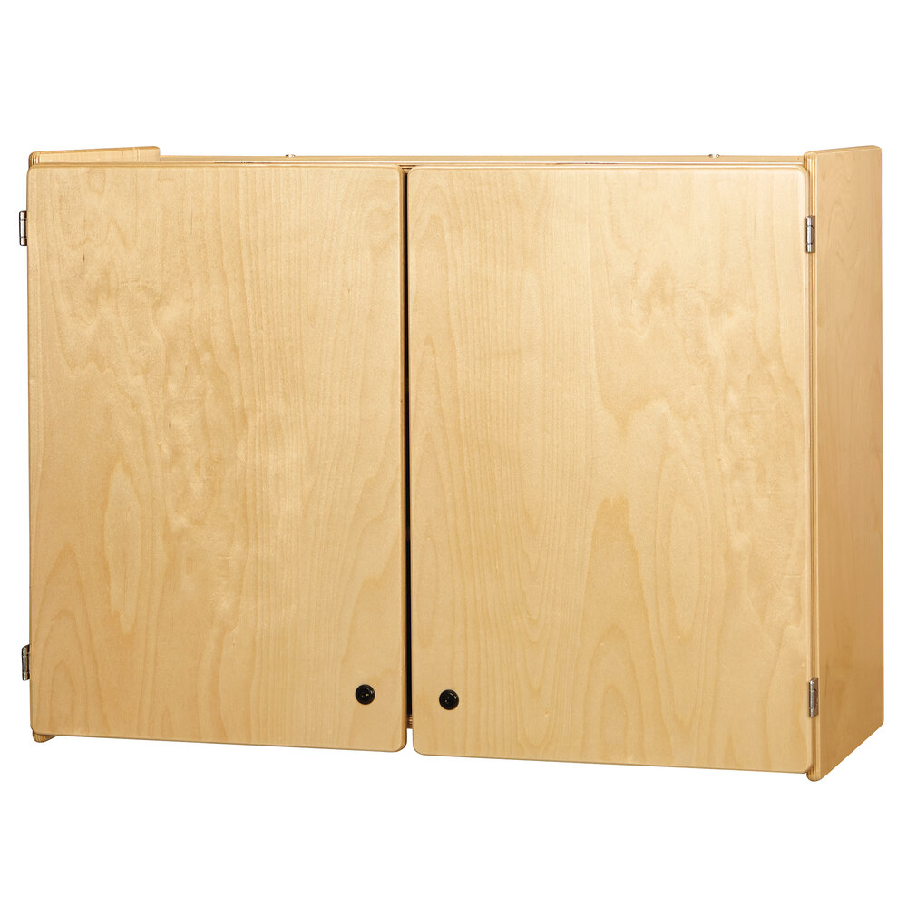 Jonti-Craft Baltic Birch 0945JC 35" x 15 1/2" x 26" Lockable Wood Wall Storage Cabinet