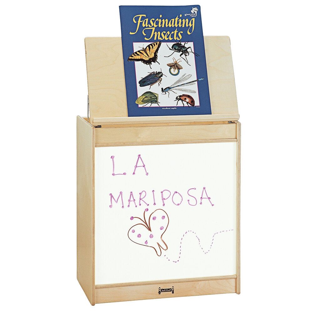Jonti-Craft Baltic Birch 0543JC 24 1/2" x 15" x 30" Big Book Easel with Write-n-Wipe Board