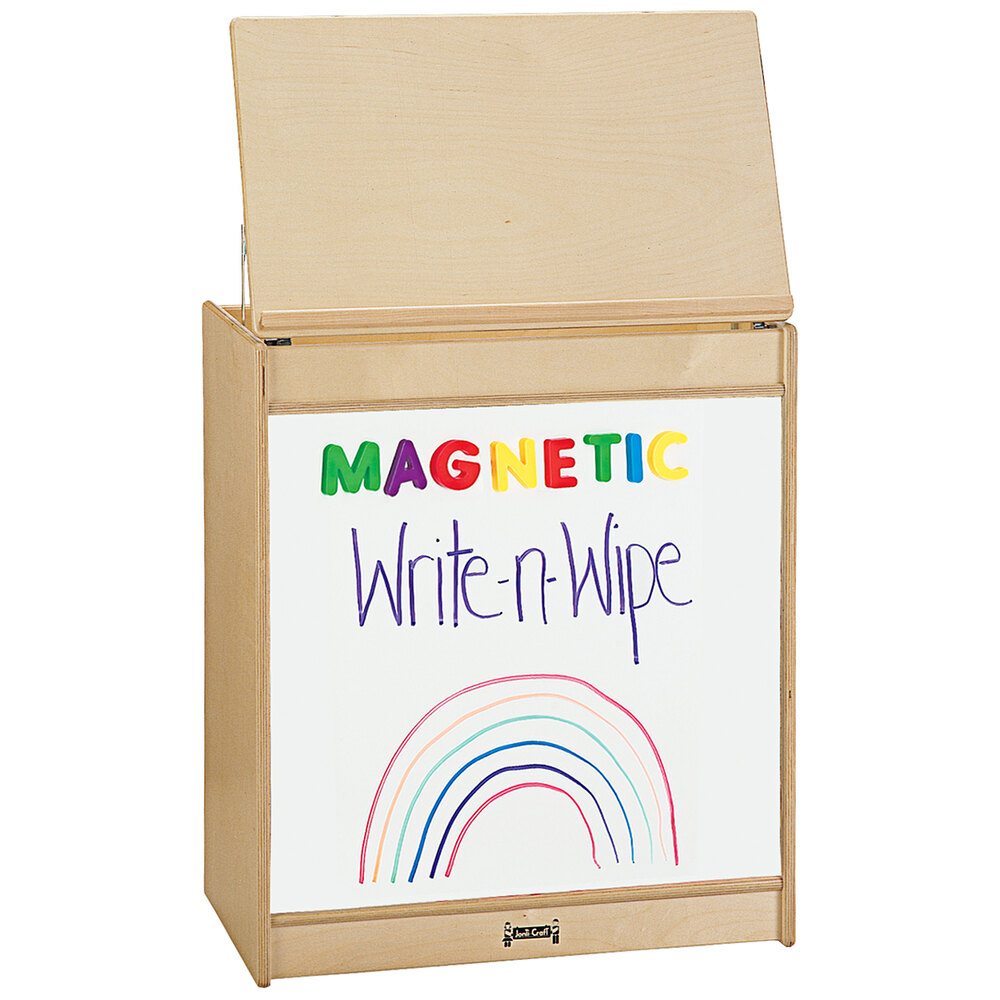 Jonti-Craft Baltic Birch 0543JCMG 24 1/2" x 15" x 30" Big Book Easel with Magnetic Write-n-Wipe Board